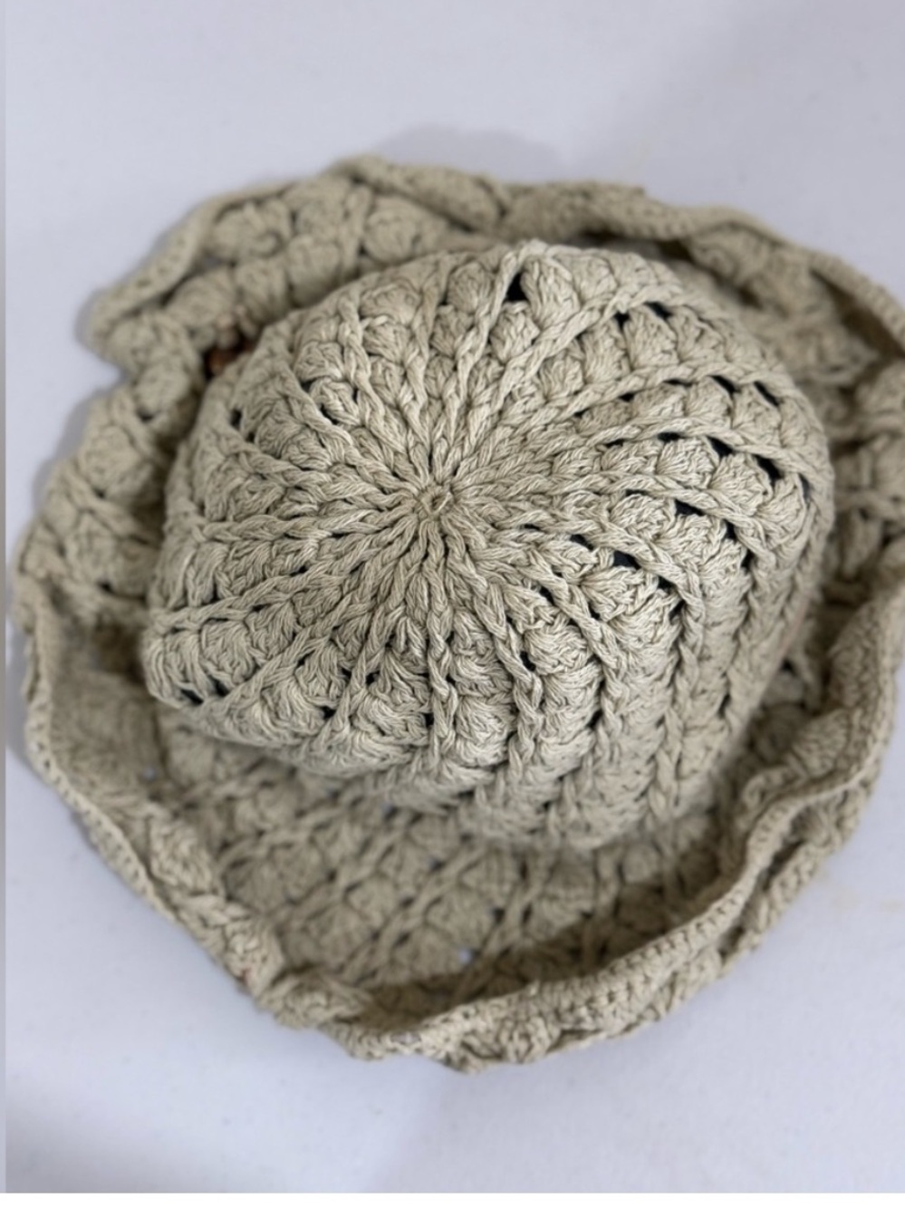 Orient Handwoven Cream Crochet Bucket Hat - Women Accessories